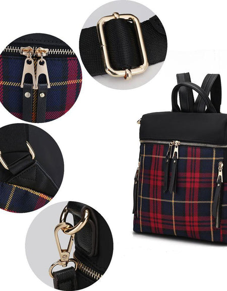 Nishi Plaid Backpack