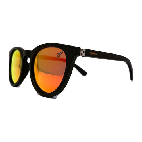 Load image into Gallery viewer, Sunset Mirror Lenses Polarized with Full Frame Black Bamboo and Case
