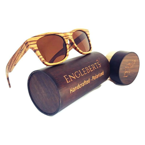 Load image into Gallery viewer, Zebrawood Full Frame Polarized Sunglasses with Case
