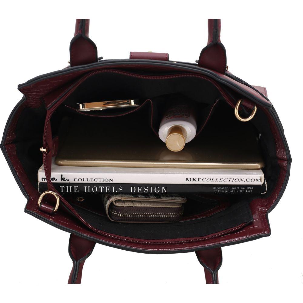 Isla Crocodile Embossed Satchel Handbag in Luxe Vegan Leather