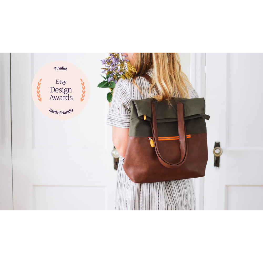 Greenpoint Backpack Purse - Slate/Maple