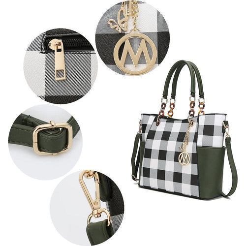 Load image into Gallery viewer, MKF Collection Mariely Checker Tote Handbag &amp; Wallet Set by Mia K
