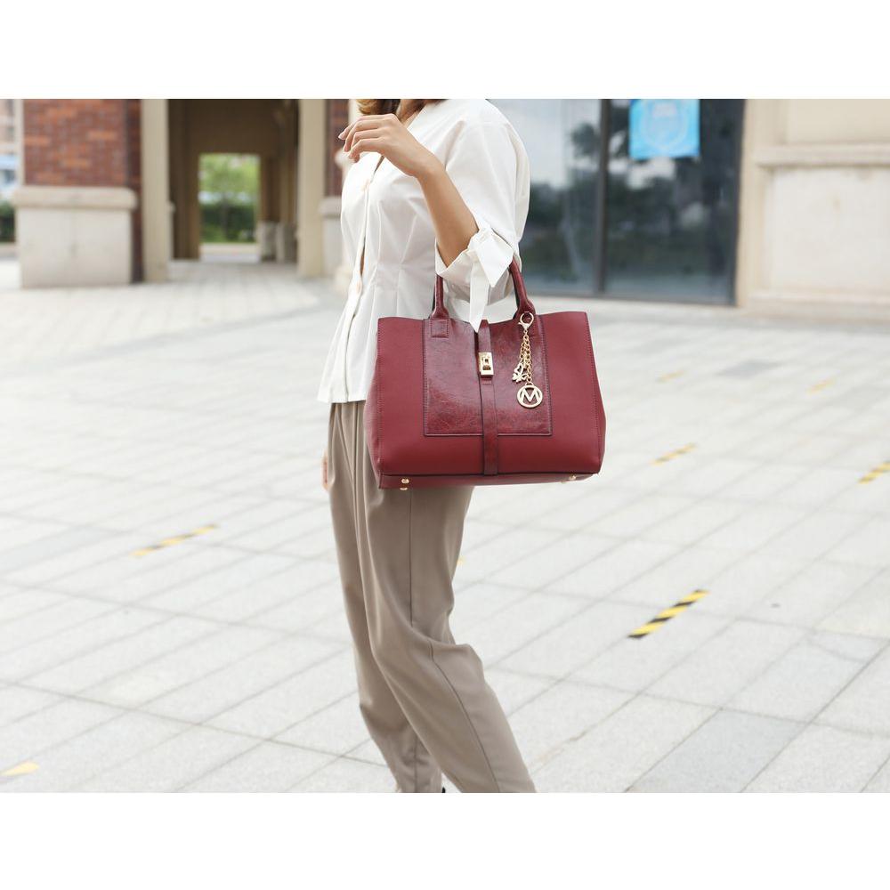 Yola Satchel Bag with Wallet - Exquisite Vegan Leather Elegance