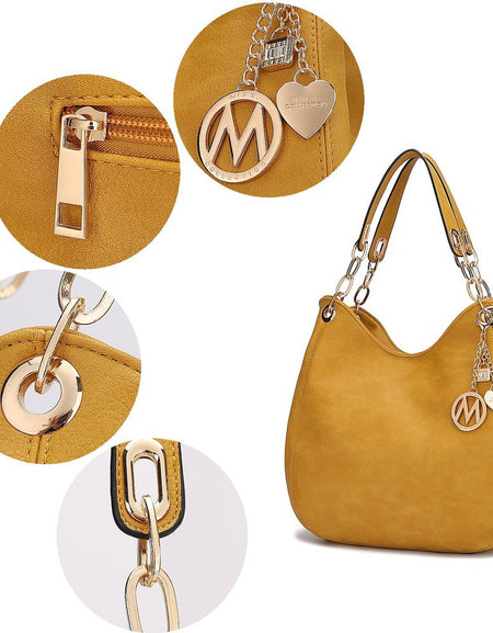 MKF Collection Ashley Hobo Bag and Wristlet Set by Mia K