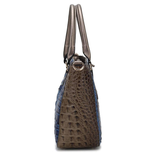 Load image into Gallery viewer, Bonnie Faux Crocodile Embossed Vegan Leather Satchel Bag with Wallet
