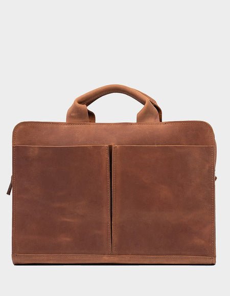 Leather Laptop Bag (Cognac Brown)