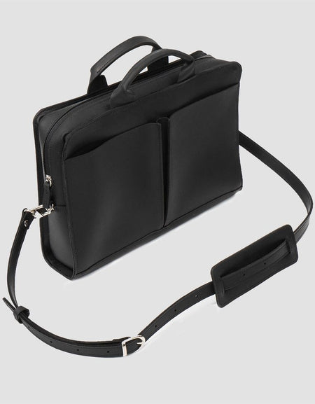 Leather Laptop Bag (Black)