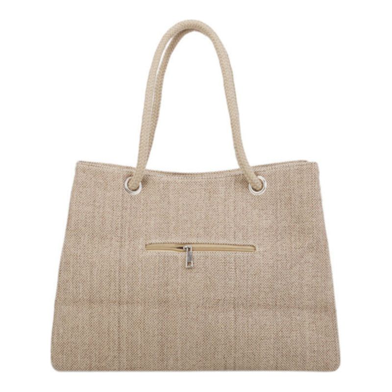 Solid Woven Stylish Collapsible Handbag - Khaki or Black