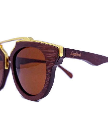 Cherry Wood Full Frame, Polarized with Gold Trim, Handcrafted