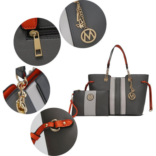 Load image into Gallery viewer, Holland Tote with Wristlet Handbag Vegan Leather
