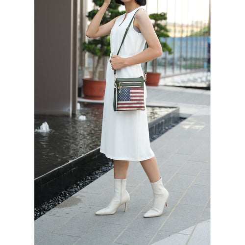 Load image into Gallery viewer, Genesis Printed Flag Vegan Leather Women Crossbody Bag
