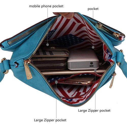 Load image into Gallery viewer, Madeline Printed Flag Vegan Leather Women Crossbody Handbag
