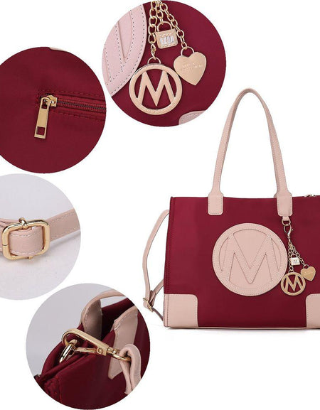 Mia K. Louise Tote Handbag and Wallet Set in Vegan Leather