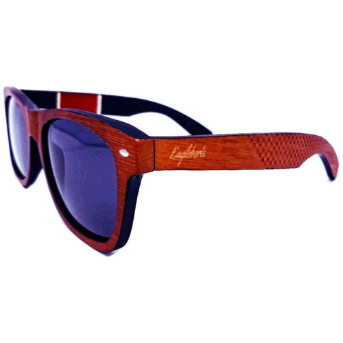 Load image into Gallery viewer, Red Stripe Two Tone Sunglasses Engraved and Polarized With Case
