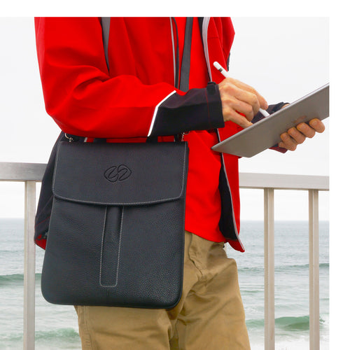 Load image into Gallery viewer, MacCase Premium Leather Crossbody Tablet Bag
