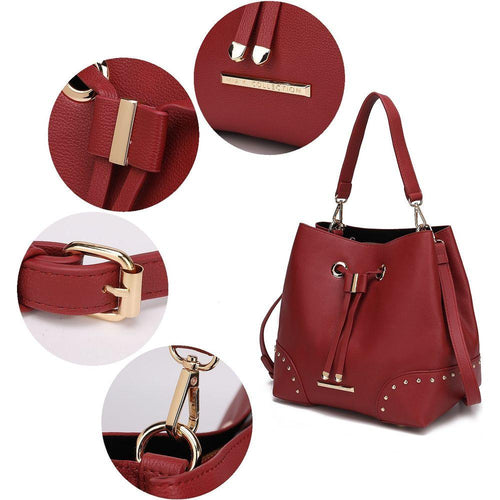 Load image into Gallery viewer, Callie Solid Bucket Bag with matching Wallet
