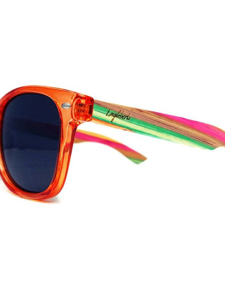 Juicy Fruit Multi-Colored Bamboo Polarized Sunglasses, Handcrafted