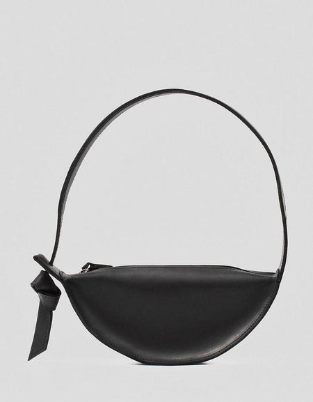 Brand Name Shoulder Bag - Crescent (Black)