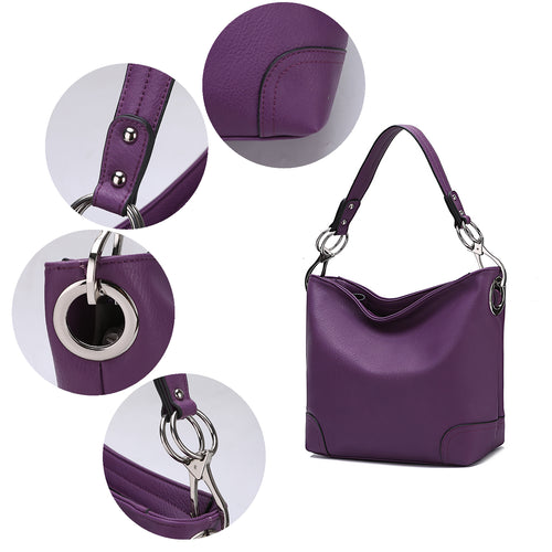 Load image into Gallery viewer, MKF Collection Emily Soft Vegan Leather Hobo Handbag by Mia K
