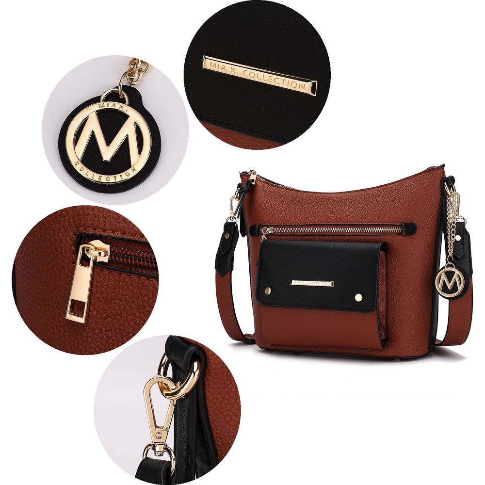 Mia K. Serenity Color Block Vegan Leather Women Crossbody Bag