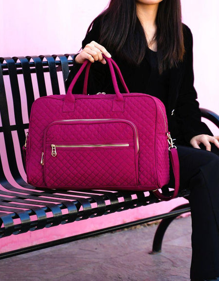 MKF Collection Jayla Solid Quilted Cotton Women Duffle Bag