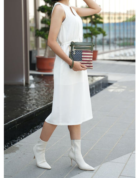 Genesis Printed Flag Vegan Leather Women Crossbody Bag