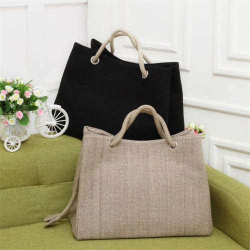 Load image into Gallery viewer, Solid Woven Stylish Collapsible Handbag - Khaki or Black
