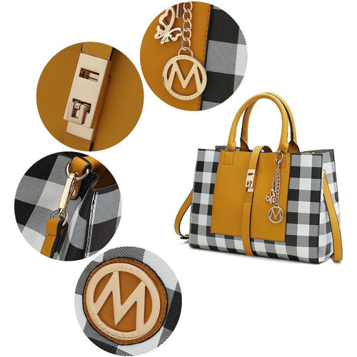 Load image into Gallery viewer, Yuliana Checkered Satchel Bag with Wallet
