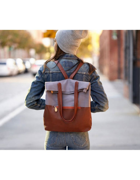 Greenpoint Backpack Purse - Slate/Maple