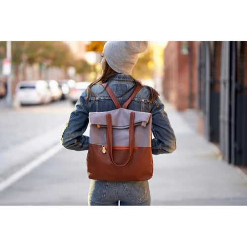 Load image into Gallery viewer, Greenpoint Backpack Purse - Slate/Maple
