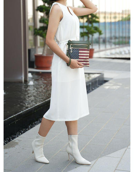 Genesis Printed Flag Vegan Leather Women Crossbody Bag