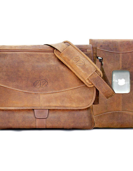 MacCase Premium Leather 13" MacBook Messenger Bag
