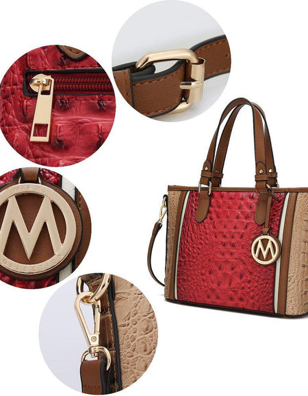 MKF Collection Lizza Croco Embossed Tote & Wallet Set