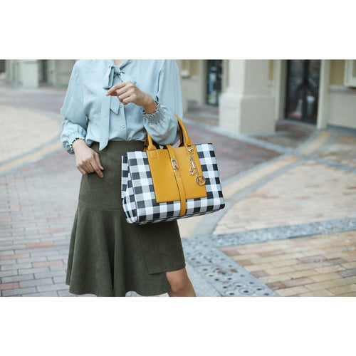 Load image into Gallery viewer, Yuliana Checkered Satchel Bag with Wallet
