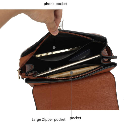 Load image into Gallery viewer, Hadley Vegan Leather Women Satchel Bag with Wristlet Wallet
