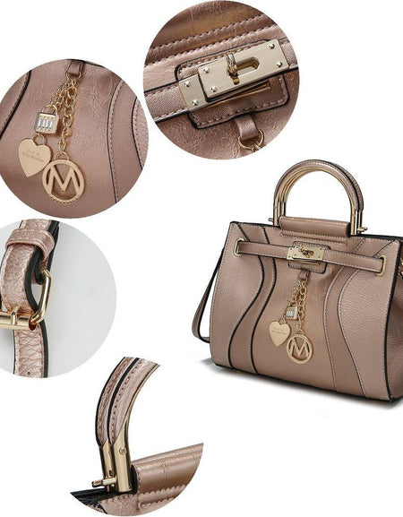 Cassia Medium Satchel Bag - Exquisite Vegan Leather Handbag