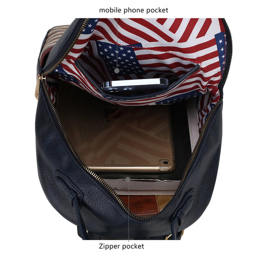 Load image into Gallery viewer, Briella Vegan Leather Women FLAG Backpack
