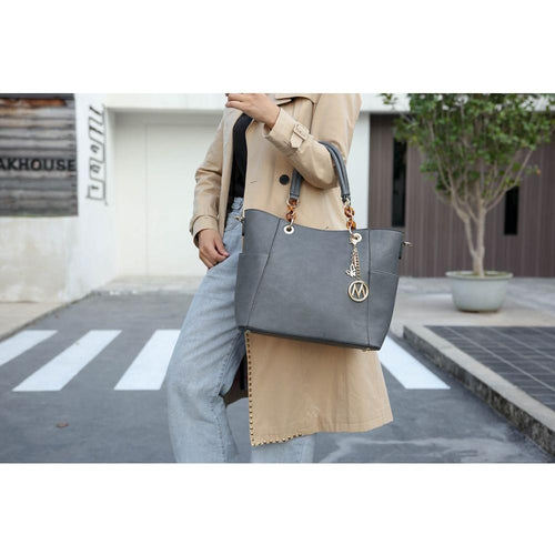 Load image into Gallery viewer, MKF Collection Bonita Tote Handbag &amp; Wallet Set Vegan Leather by Mia K
