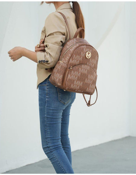 Palmer Vegan Leather Signature logo print Women Backpack