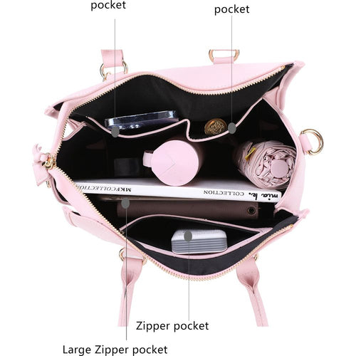 Load image into Gallery viewer, Mia K. Valeria Satchel Handbag with Keyring
