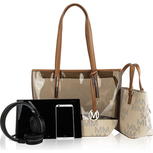 Load image into Gallery viewer, Tayla 2 PC Tote &amp; Mini Handbag Vegan Leather Women
