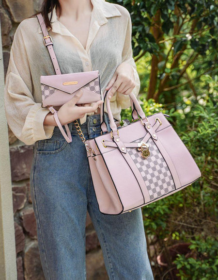 Christine Circular Print Vegan Leather Satchel Bag