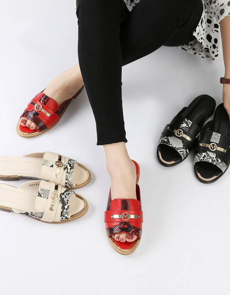MKF Collection Celine Sandal Snake with Decorative Buckle by Mia K
