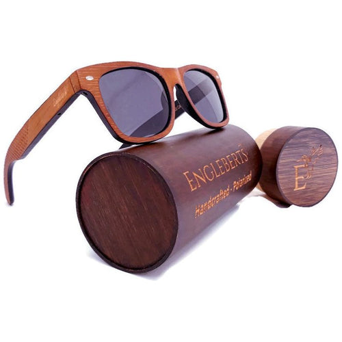 Load image into Gallery viewer, Red Stripe Two Tone Sunglasses Engraved and Polarized With Case
