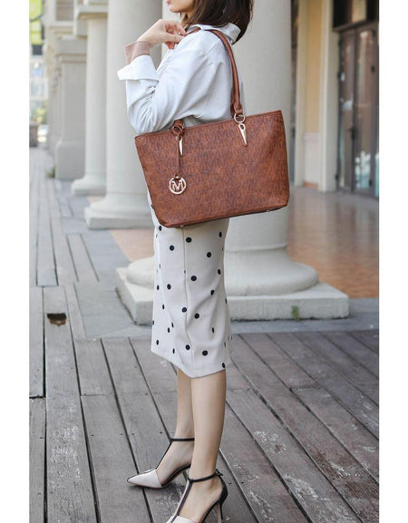 Edelyn Embossed M Signature 4 PCS Tote Set - A Touch of Elegance