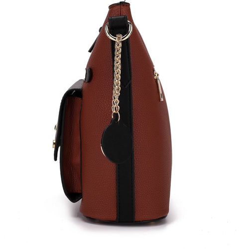 Load image into Gallery viewer, Mia K. Serenity Color Block Vegan Leather Women Crossbody Bag
