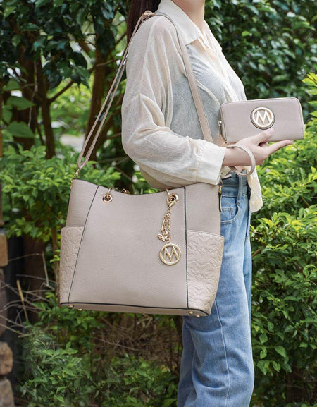 MKF Collection Merlina Embossed Pockets Tote Bag with Wallet