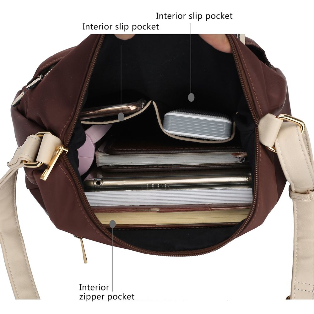 MKF Collection Serena Color-Block Nylon Women Shoulder Bag by Mia K