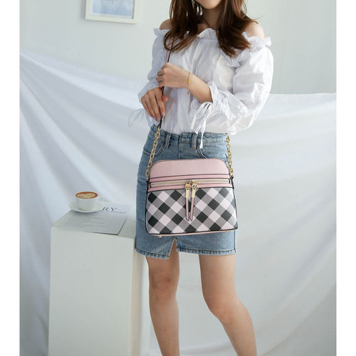 Load image into Gallery viewer, Suki Checkered Crossbody Handbag: Elevate Your Elegance
