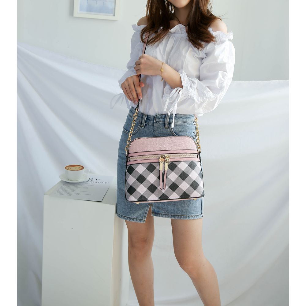 Suki Checkered Crossbody Handbag: Elevate Your Elegance